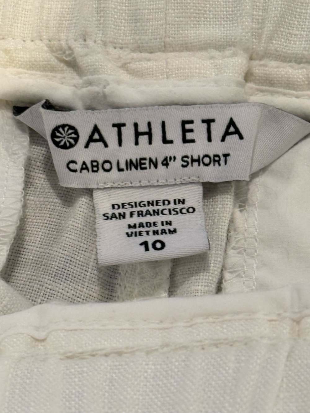 Athleta Cabo Linen 4” Shorts 10 Pull On Drawstring Summer Beach Resort Shorts‎ - Picture 10 of 14